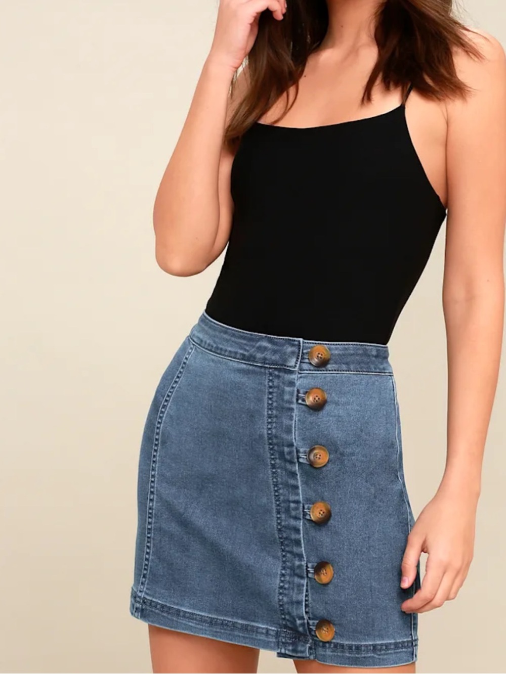 Free People Little Daisies Denim Skirt Size 4
